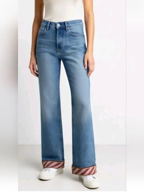 Vintage American Eagle Festival Cottagecore Blue Jeans Boho 90s Y2k Hippie 2 - Picture 1 of 12